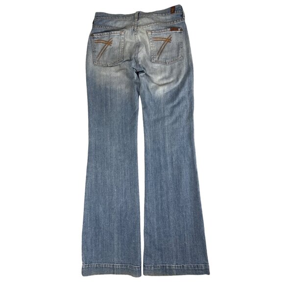 7 For All Mankind Dojo Jeans Women's High Rise Wide Flare Wide Leg Bootcut 30/33 - Picture 6 of 14